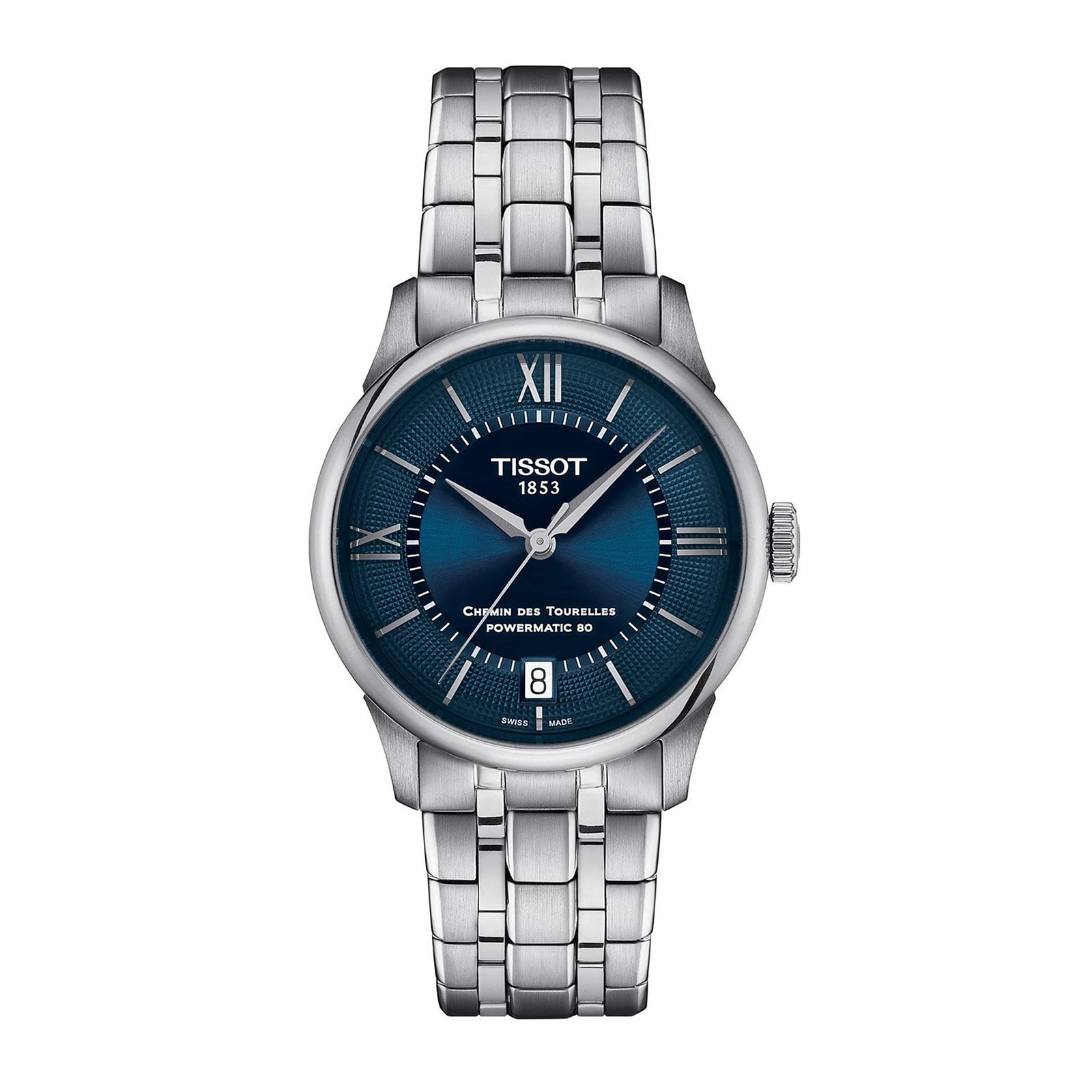 Tissot Chemin Des Tourelles Powermatic 80 34mm Mens Watch Blue