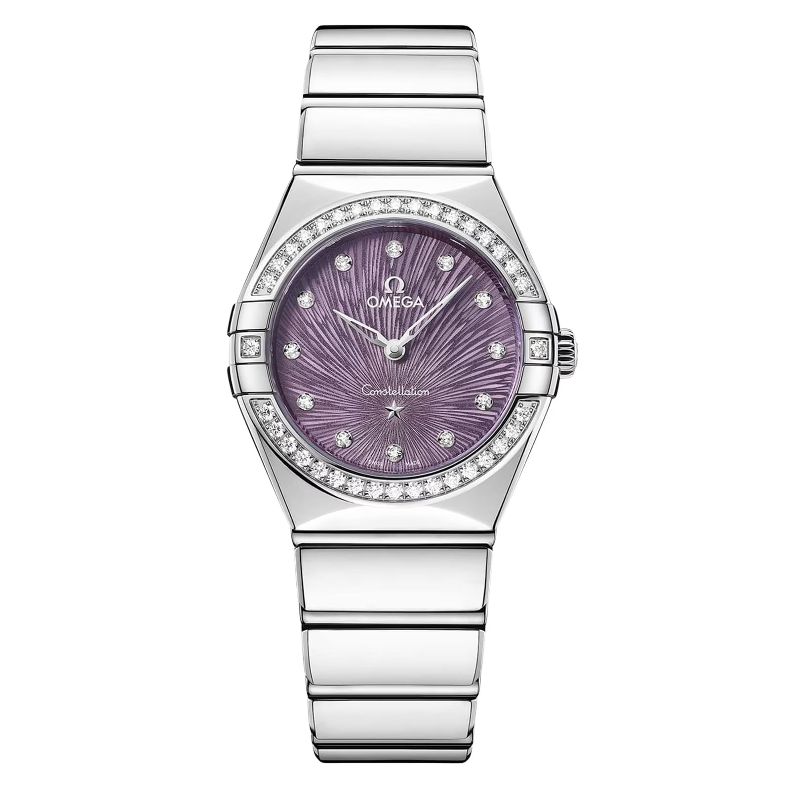 ExDisplay Omega Constellation 28mm Quartz Ladies Watch Purple