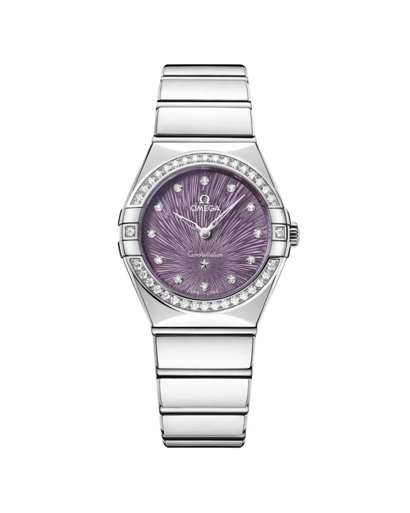 ExDisplay Omega Constellation 28mm Quartz Ladies Watch Purple