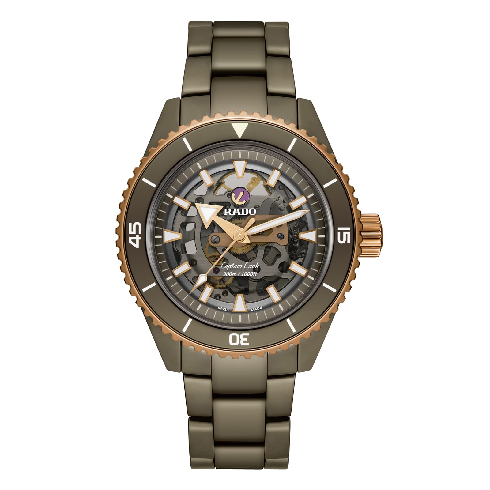 ExDisplay Rado Captain Cook HighTech Ceramic Skeleton 43mm Automatic Mens Watch