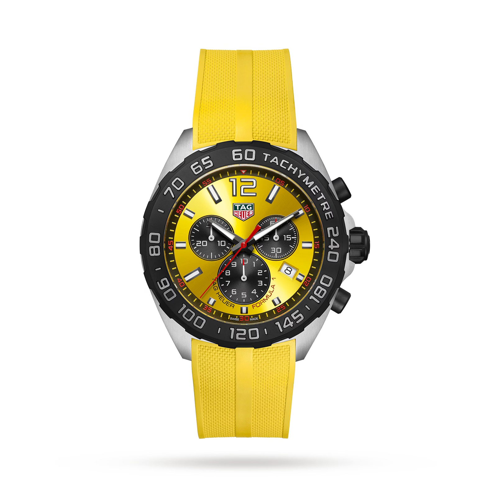 ExDisplay TAG Heuer Formula 1 Quartz Chronograph 200M 43mm Mens Watch Yellow Rubber