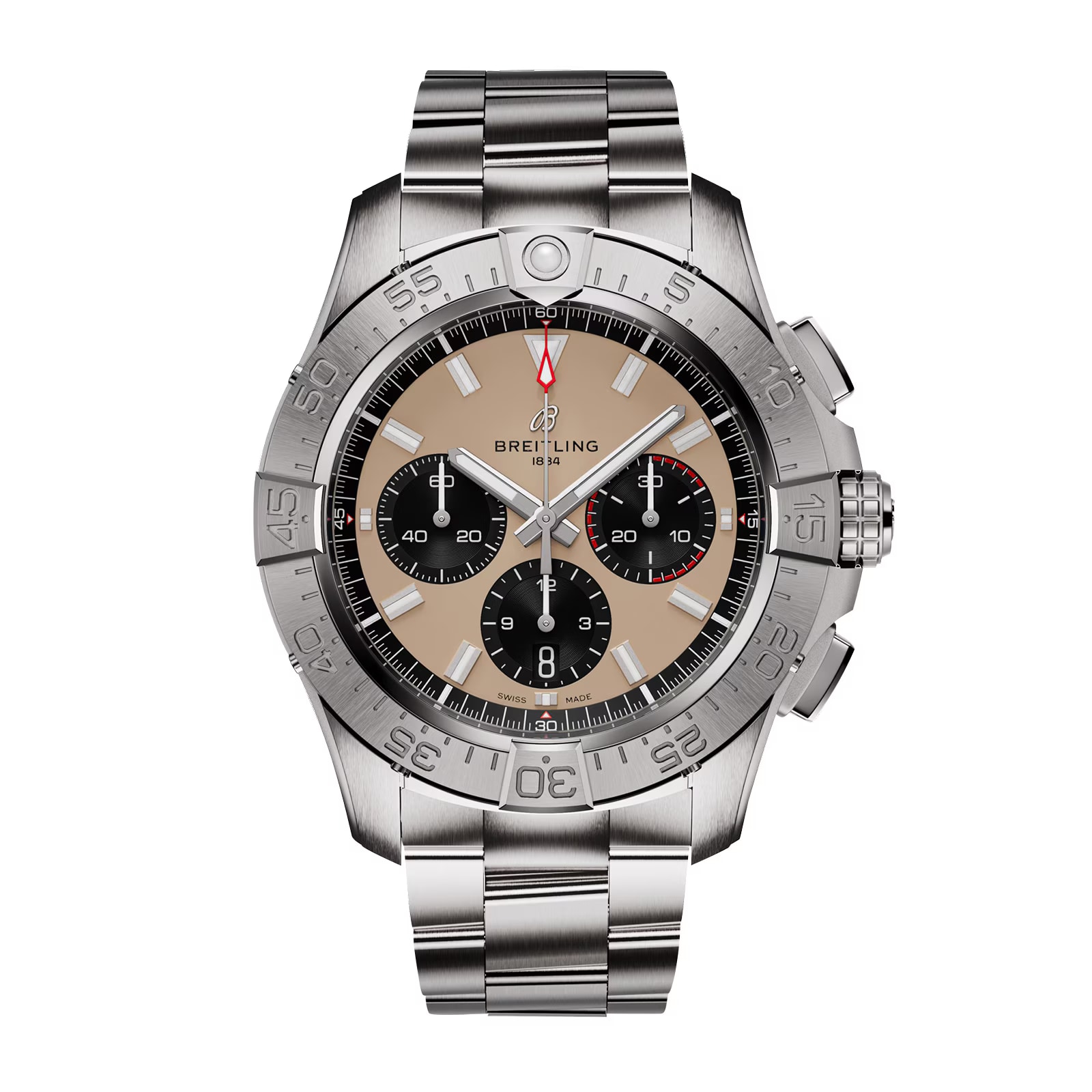 ExDisplay Breitling Avenger Chronograph B01 44mm Mens Watch Beige Stainless Steel