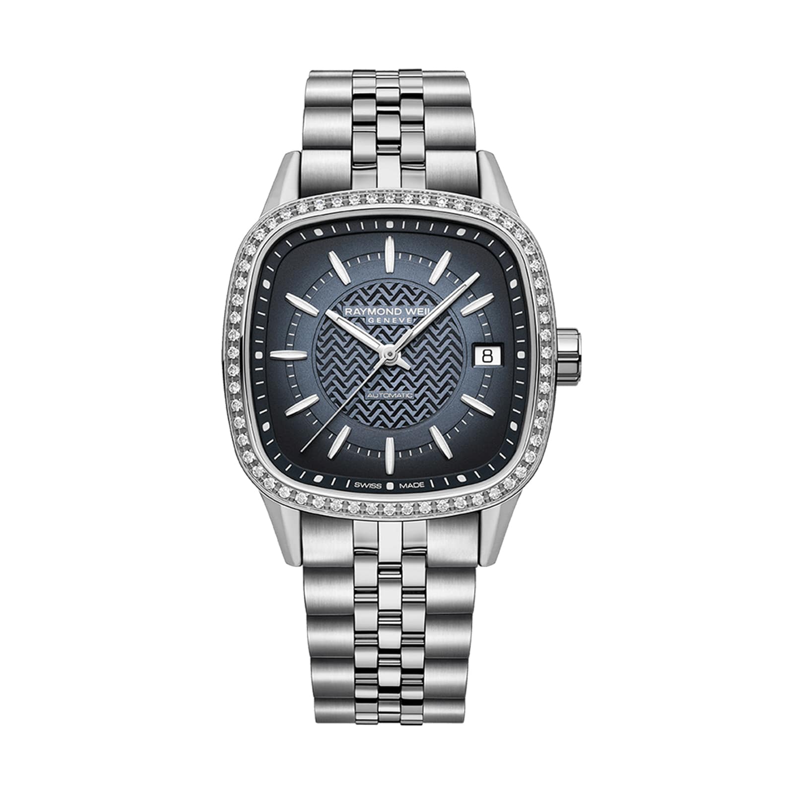 Raymond Weil Freelancer Automatic 34mm x 34mm Ladies Watch Lab Grown Diamonds Blue
