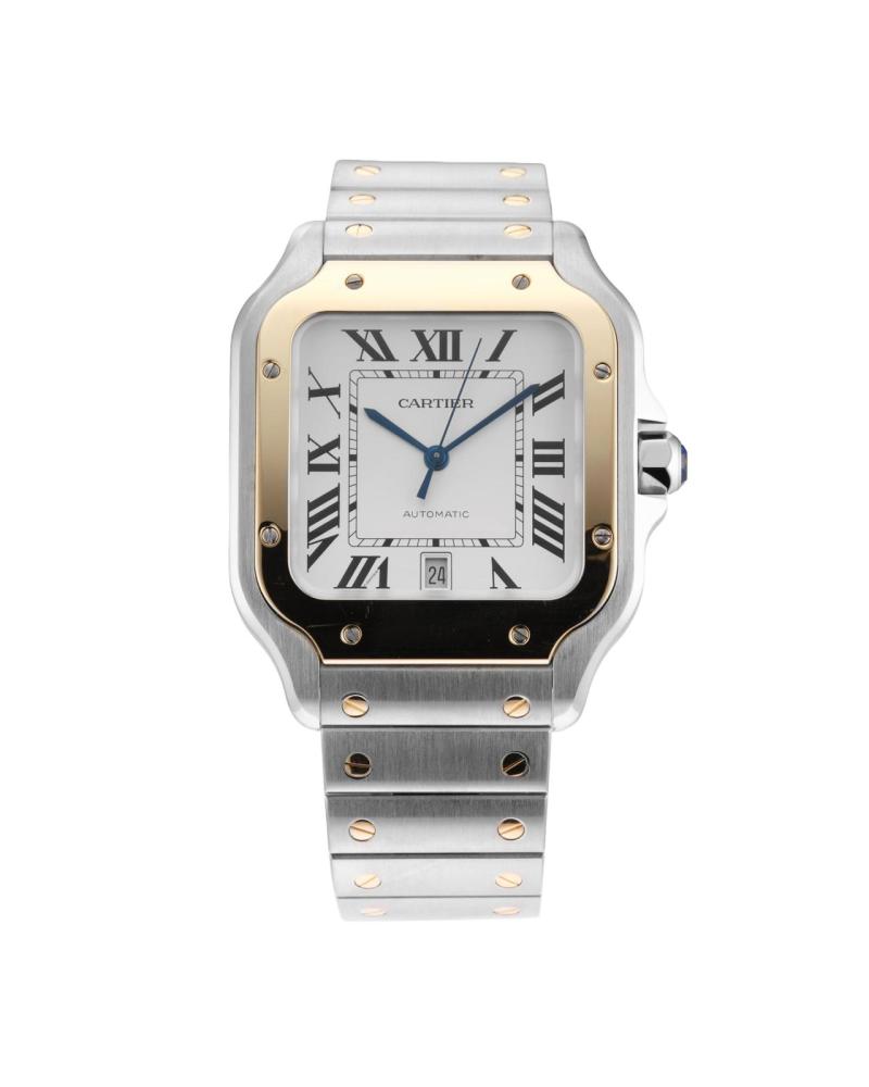 PreOwned Cartier Santos 398mm Stainless Steel and Yellow Gold