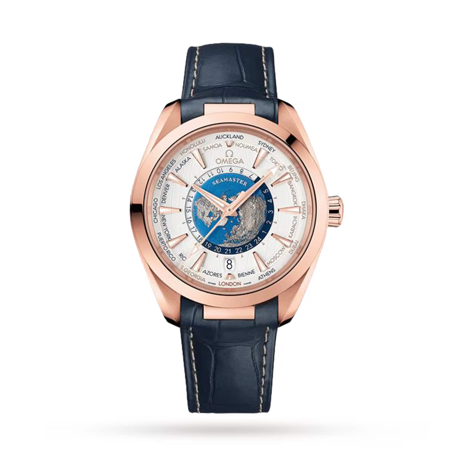 PreOwned Omega Seamaster Aqua Terra 150M Coaxial Master Chronometer Gmt Worldtimer 43mm Mens Watch