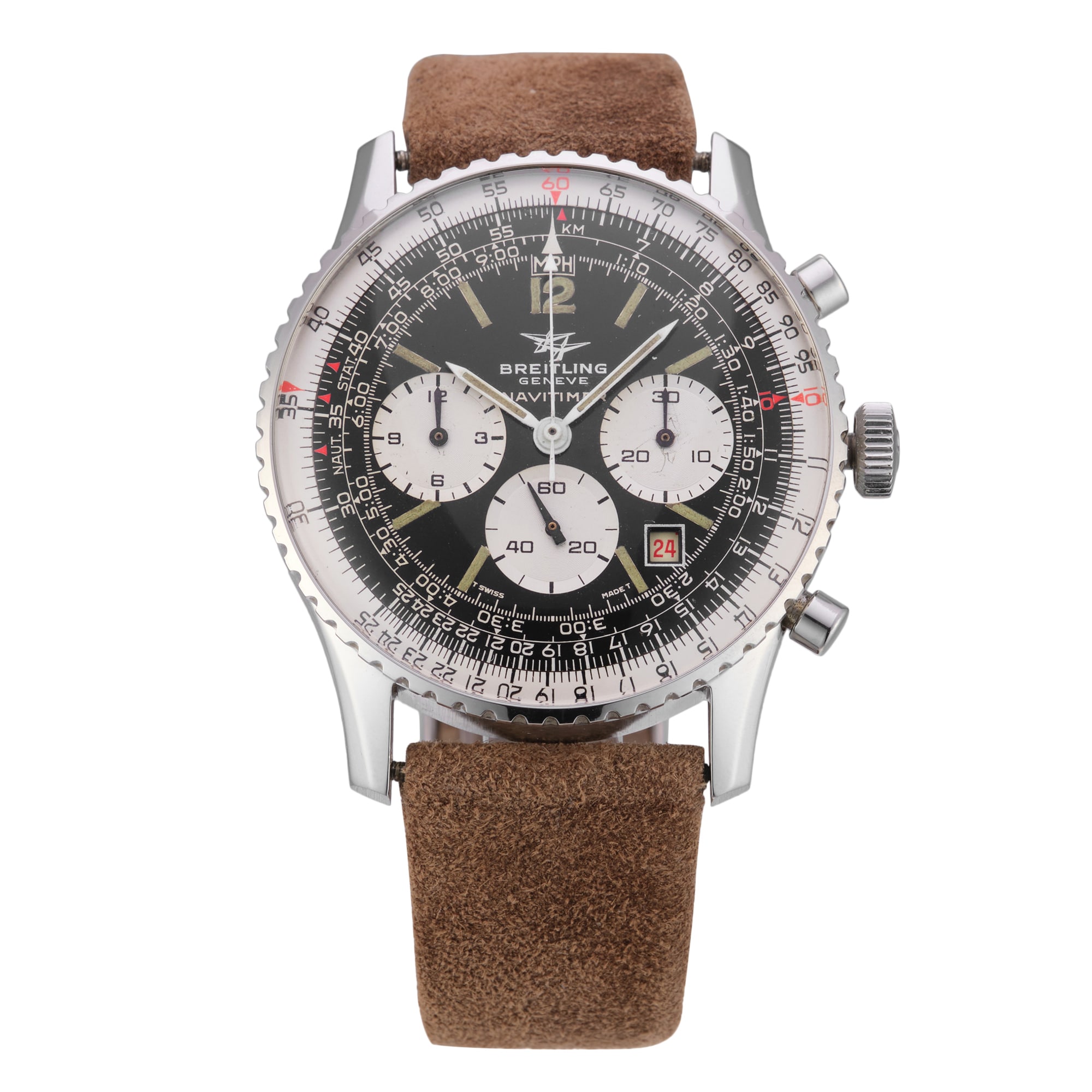 Vintage Breitling Navtimer Big Eye 41mm Stainless Steel