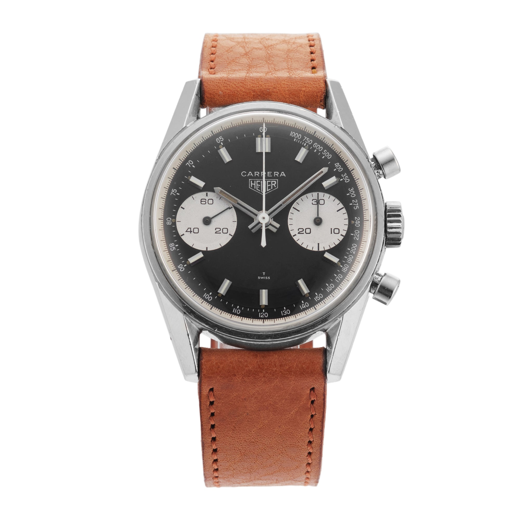 Vintage Heuer Carrera 1970s 36mm Stainless Steel
