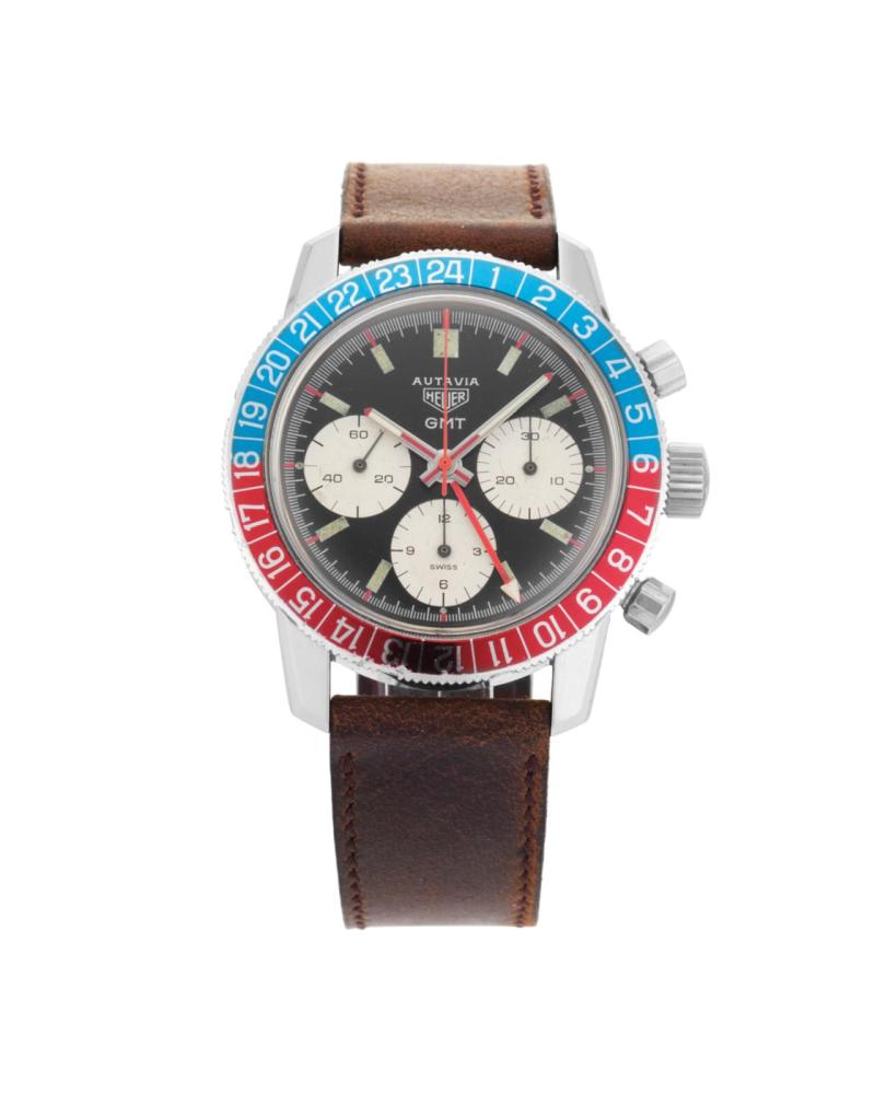 Vintage Heuer Autavia GMT 2446C 1970s 40mm Stainless Steel
