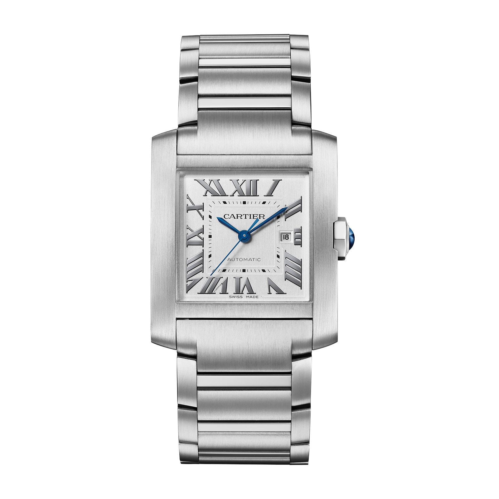 Cartier Tank Franccedilaise Watch Large Model Automatic Mechanical Movement Steel