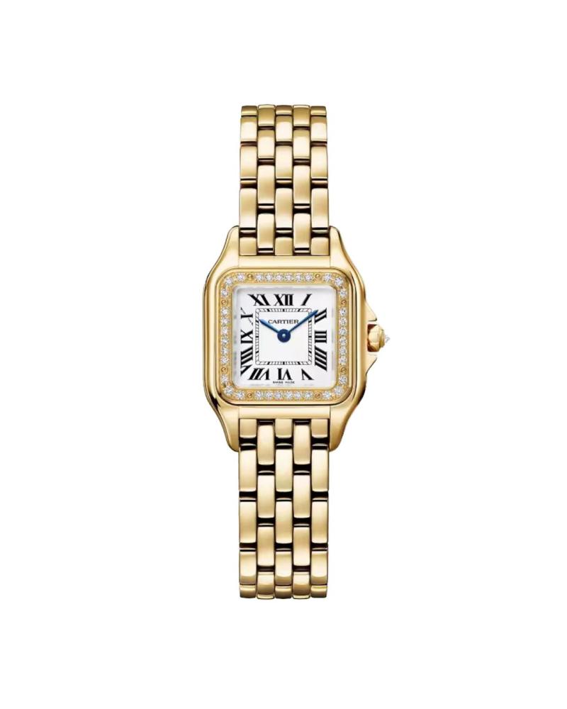 Panthegravere de Cartier watch small model quartz movement yellow gold
