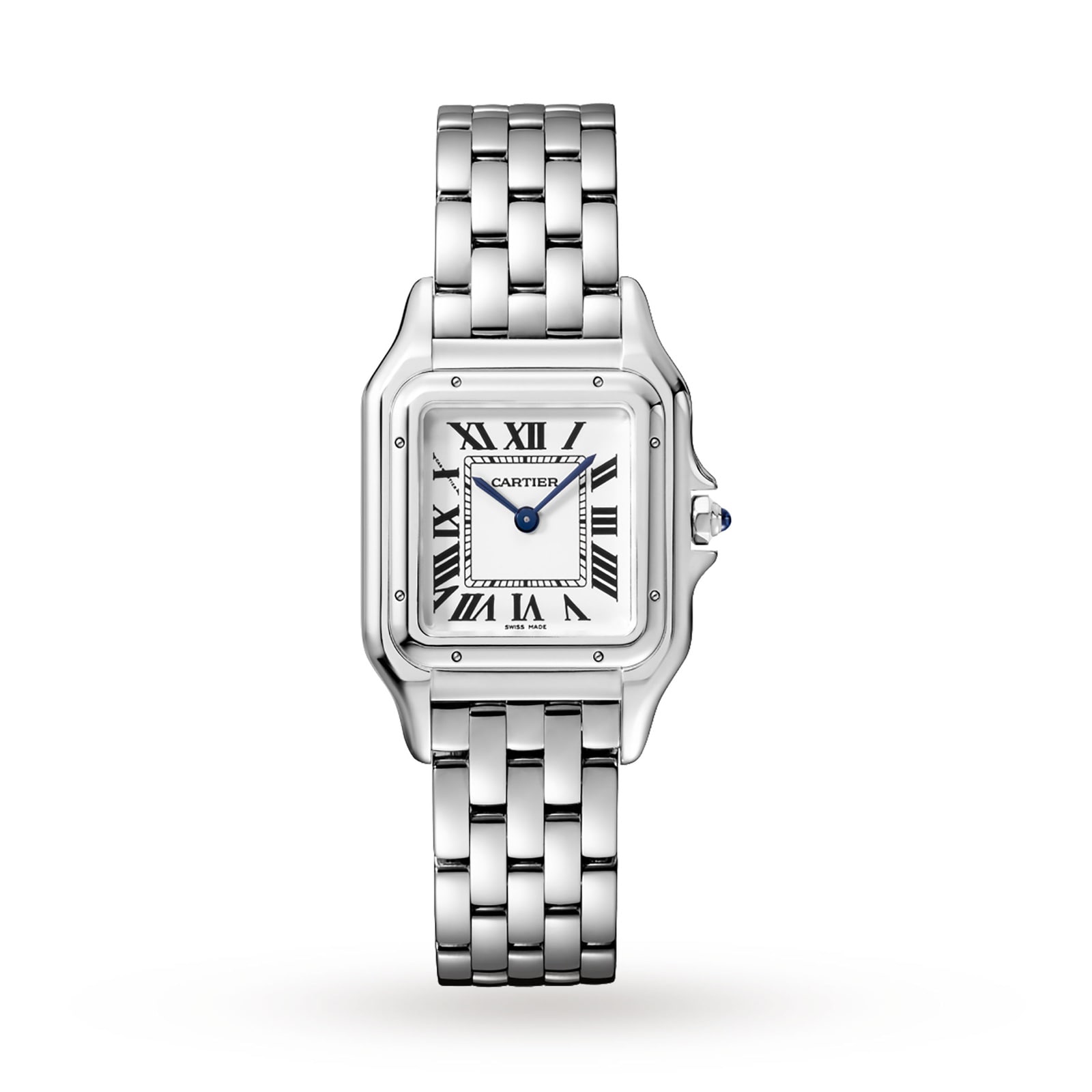 Panthegravere De Cartier Watch Medium Model Quartz Movement Steel