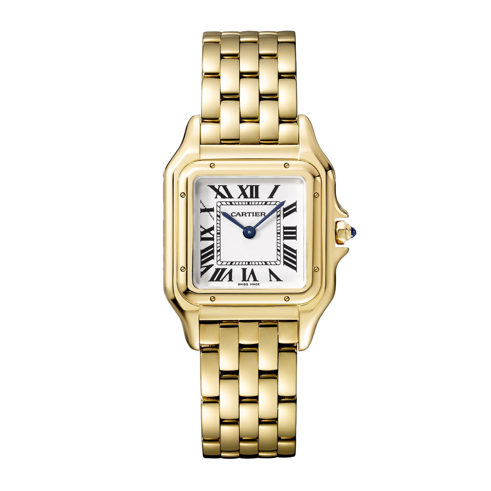 Panthegravere De Cartier Watch Medium Model Quartz Movement Yellow Gold