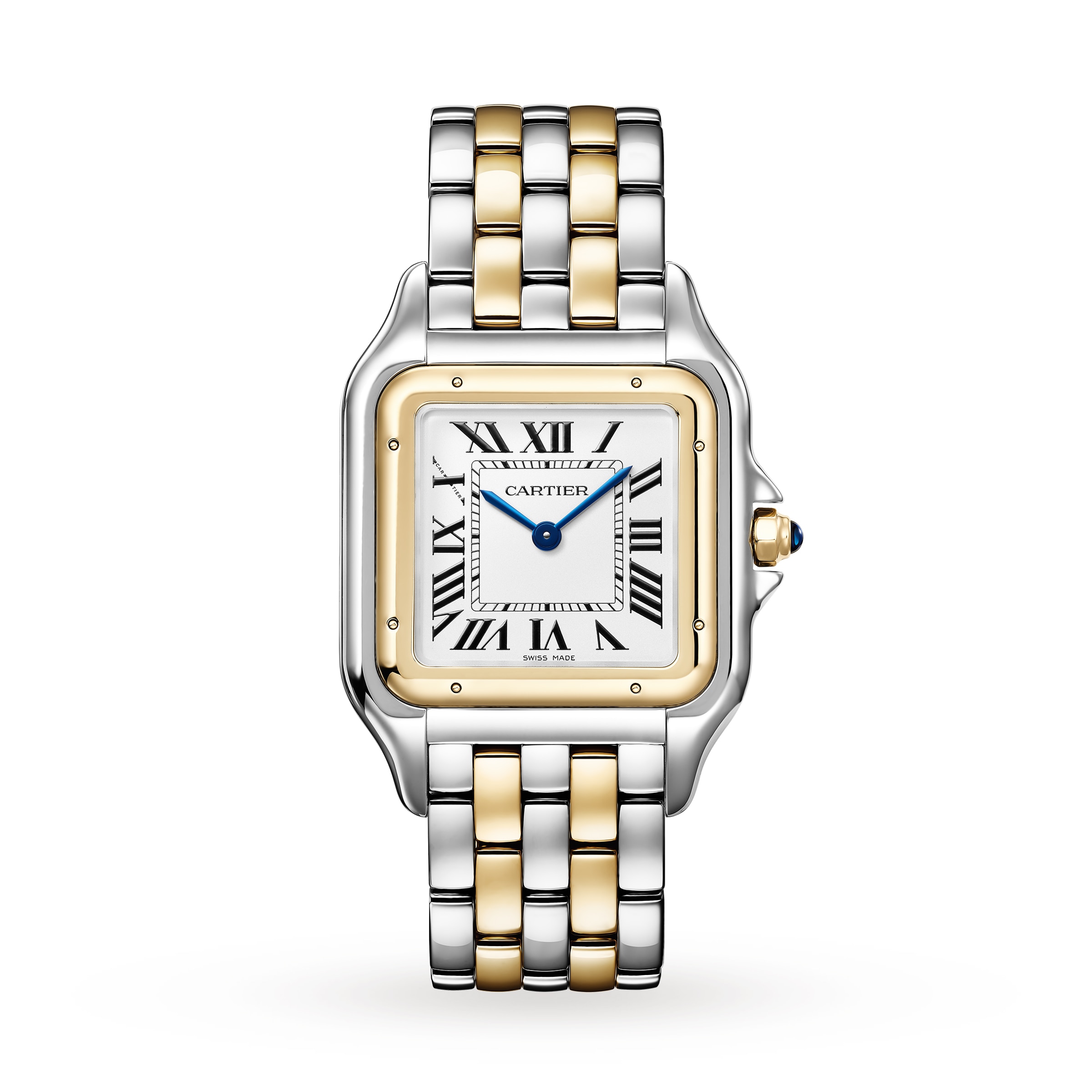 Panthegravere De Cartier Watch Large Model Quartz Movement Yellow Gold Steel