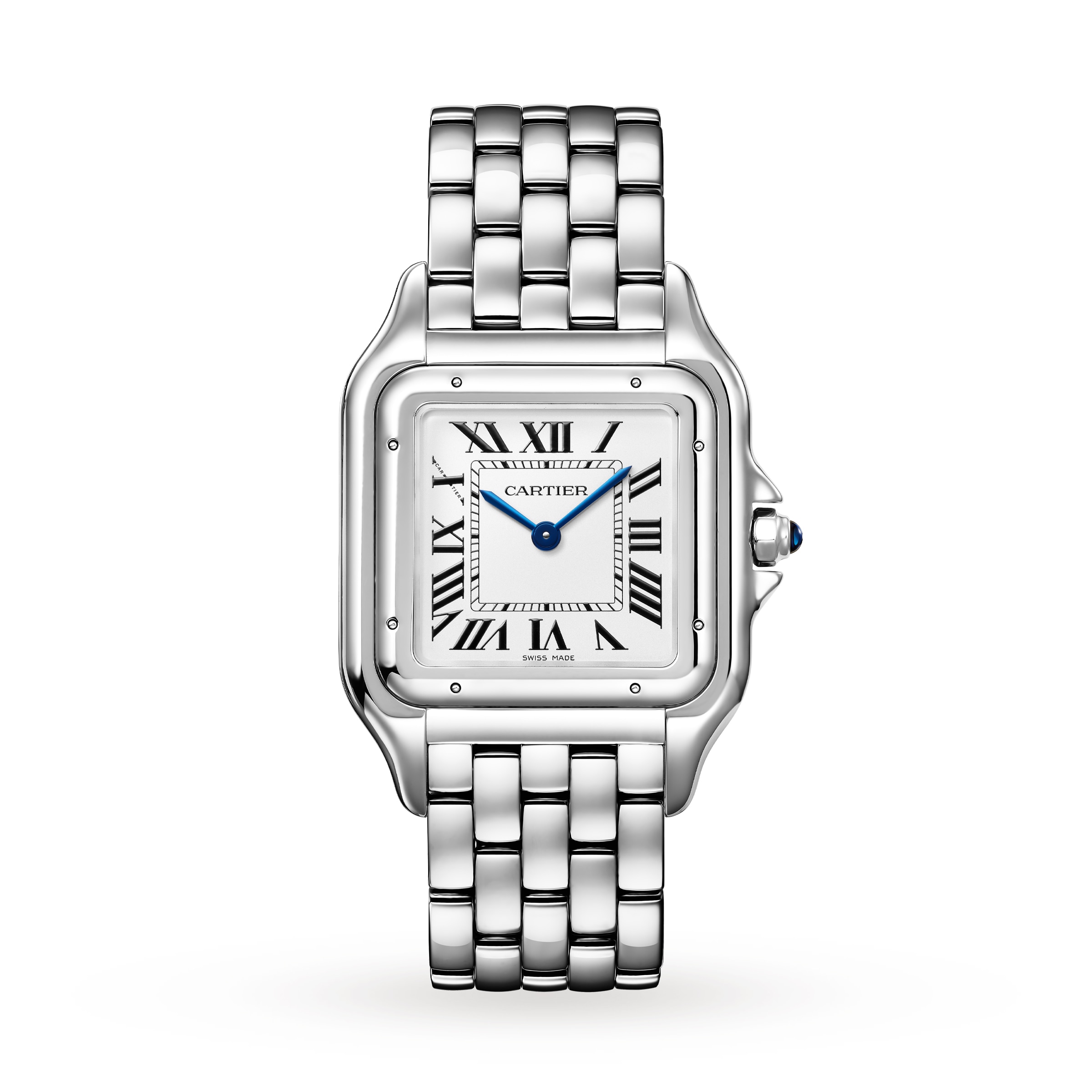 Panthegravere De Cartier Watch Large Model Quartz Movement Steel