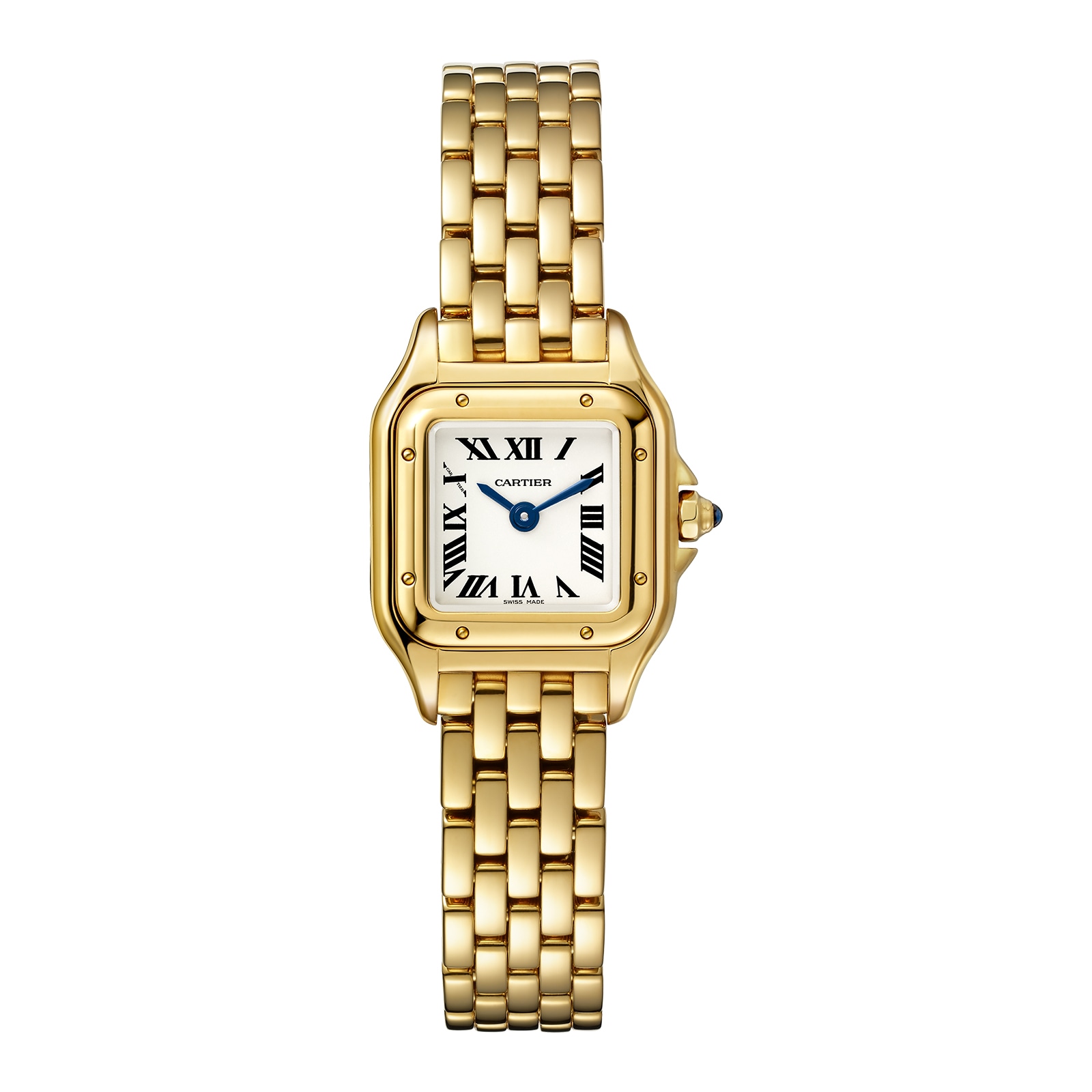 Panthegravere De Cartier Watch Mini Model Quartz Movement Yellow Gold