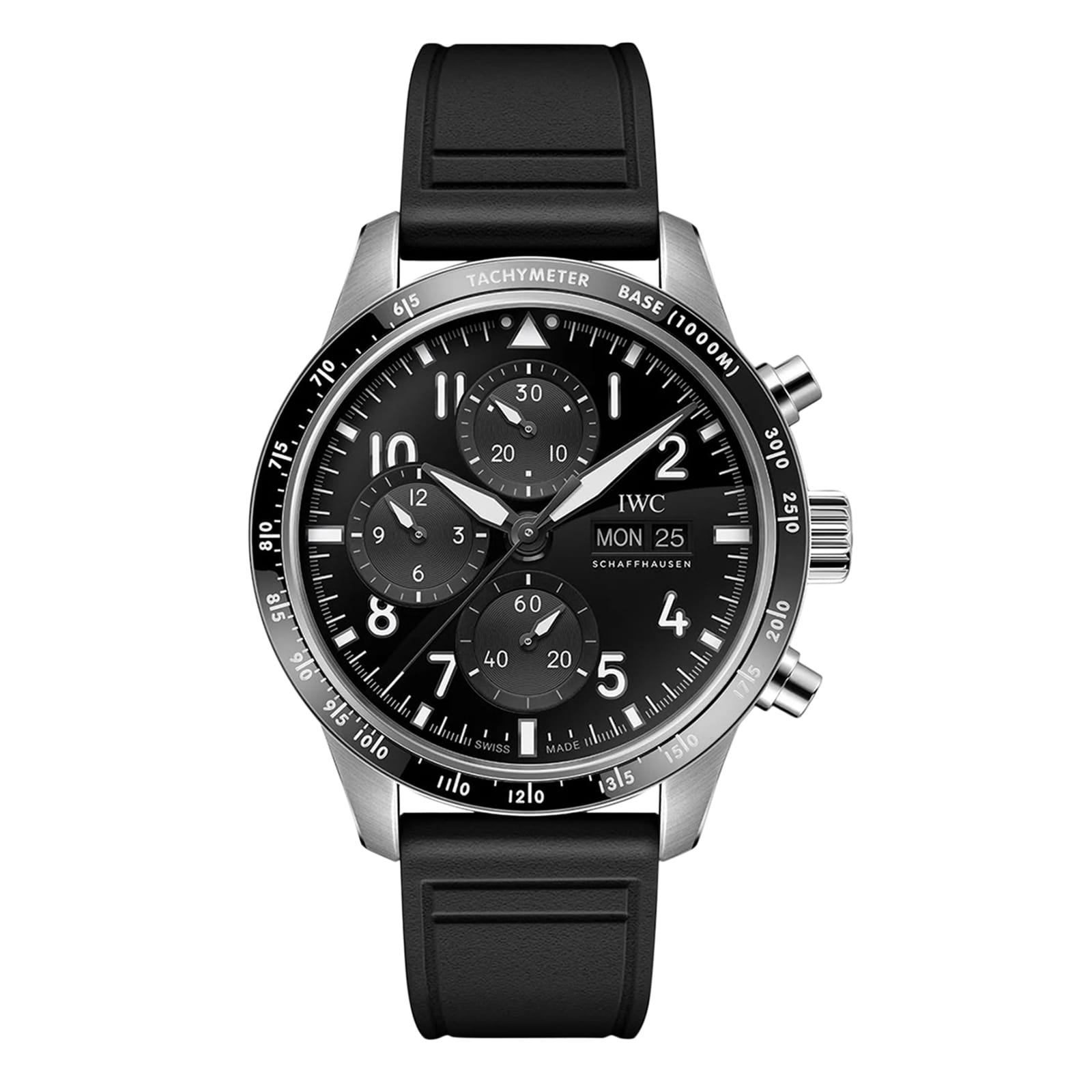 IWC Pilot Performance Chronograph 41mm AMG Mens Watch Black Rubber