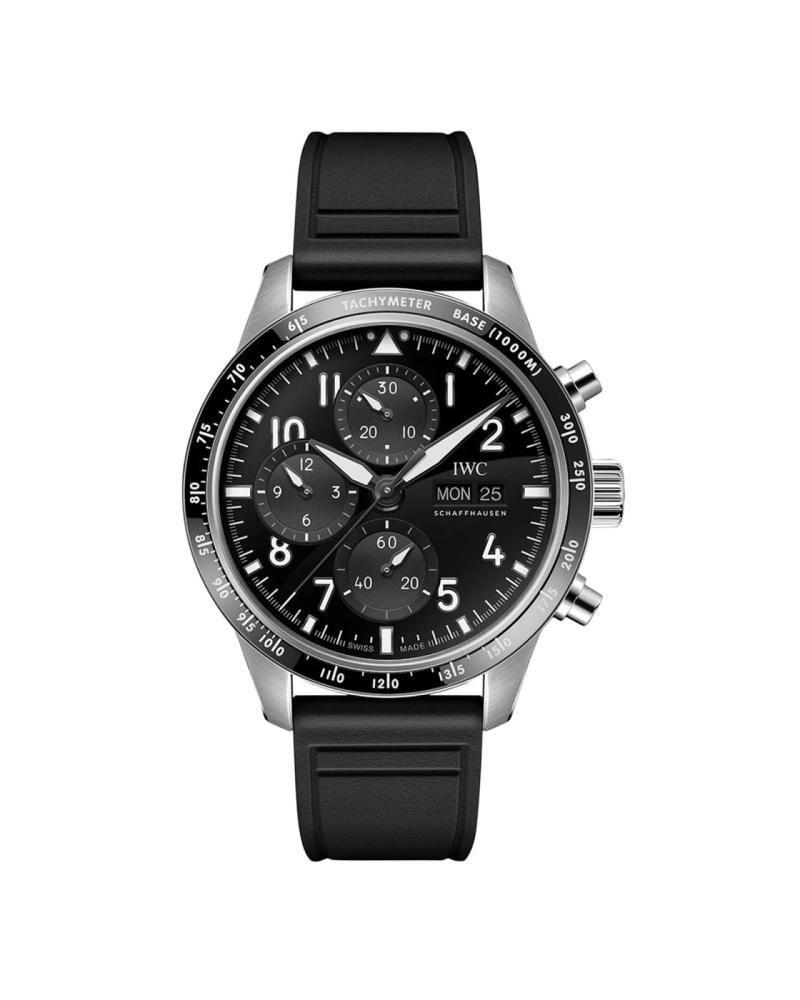 IWC Pilot Performance Chronograph 41mm AMG Mens Watch Black Rubber