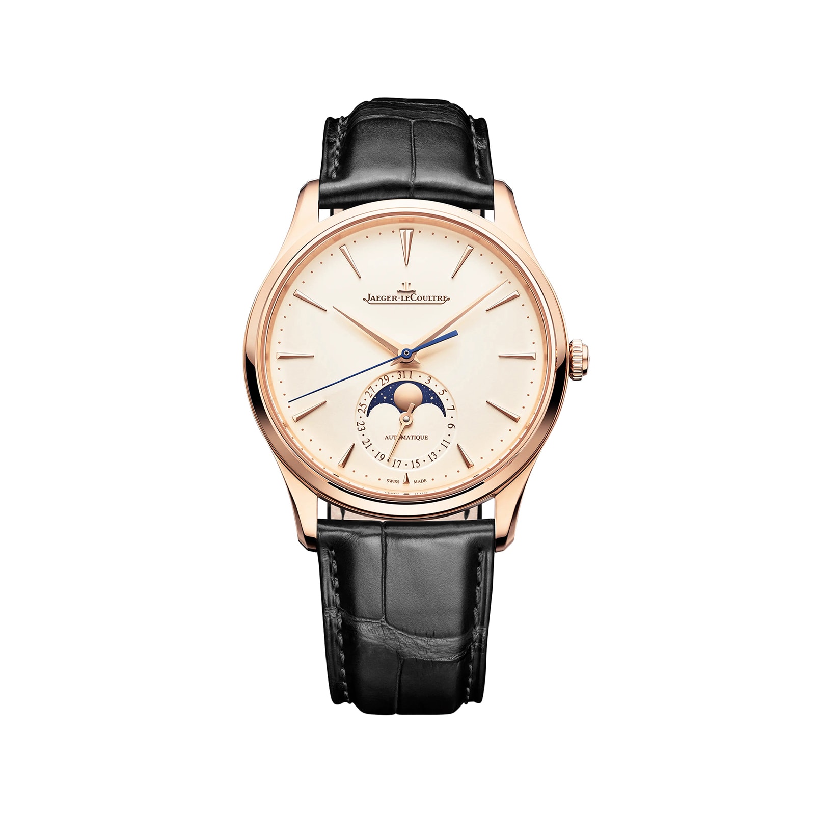 JaegerLeCoultre Master Ultra Thin Moon 39mm Mens Watch Cream