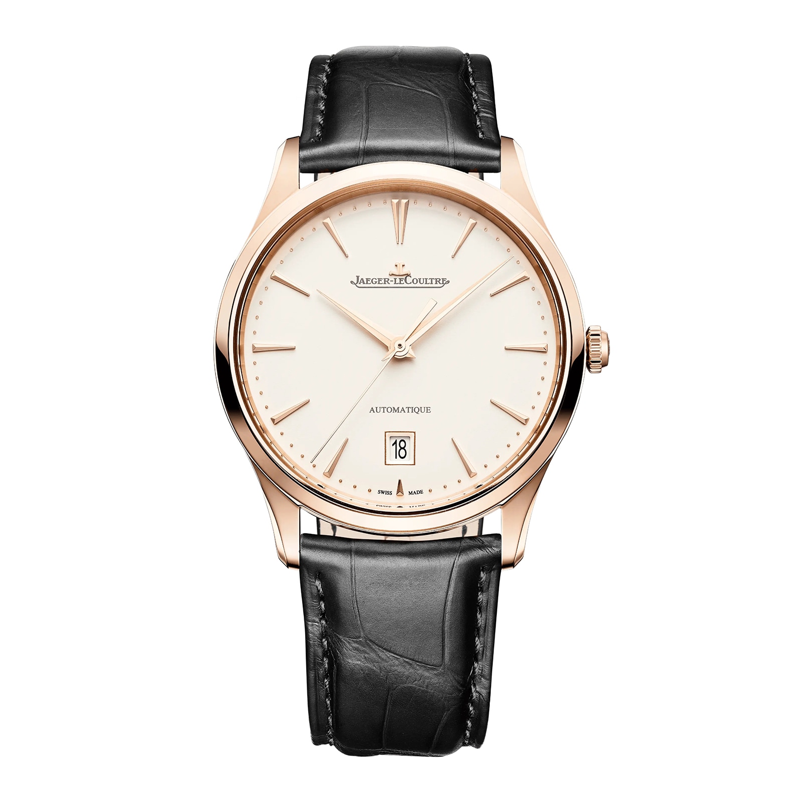 JaegerLeCoultre Master Ultra Thin Date 39mm Mens Watch Cream