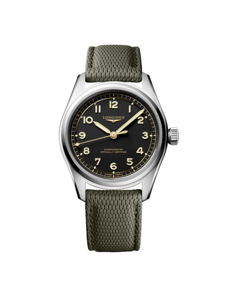 Longines Spirit Pilot 3 Hands 39mm Mens Watch Rubber Black