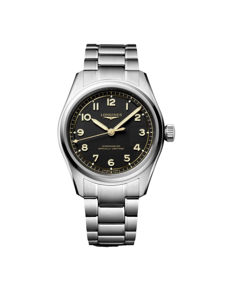 Longines Spirit Pilot 3 Hands 39mm Mens Watch Black