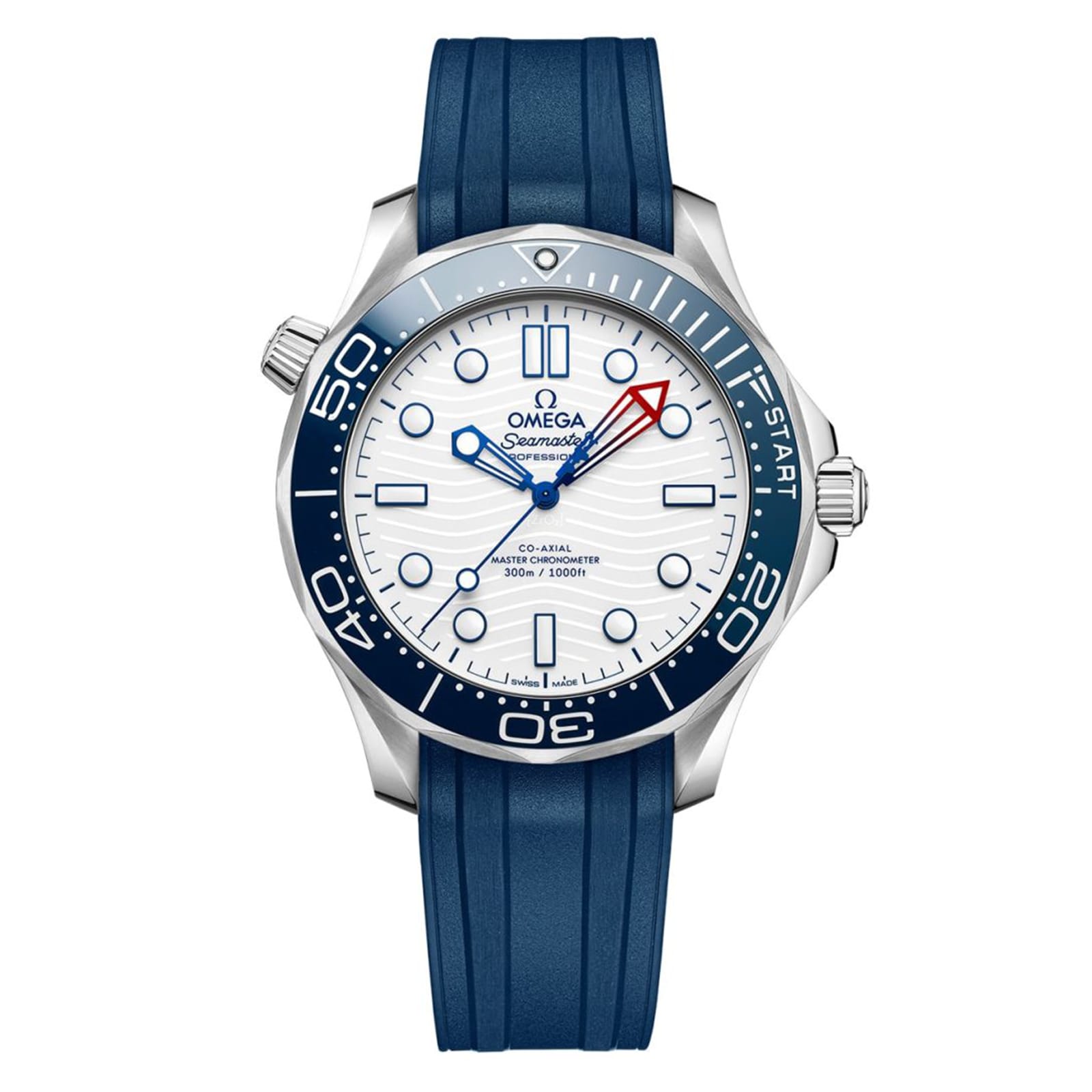 Omega Seamaster Diver 300M Americas Cup 42mm Mens Watch White Rubber Strap