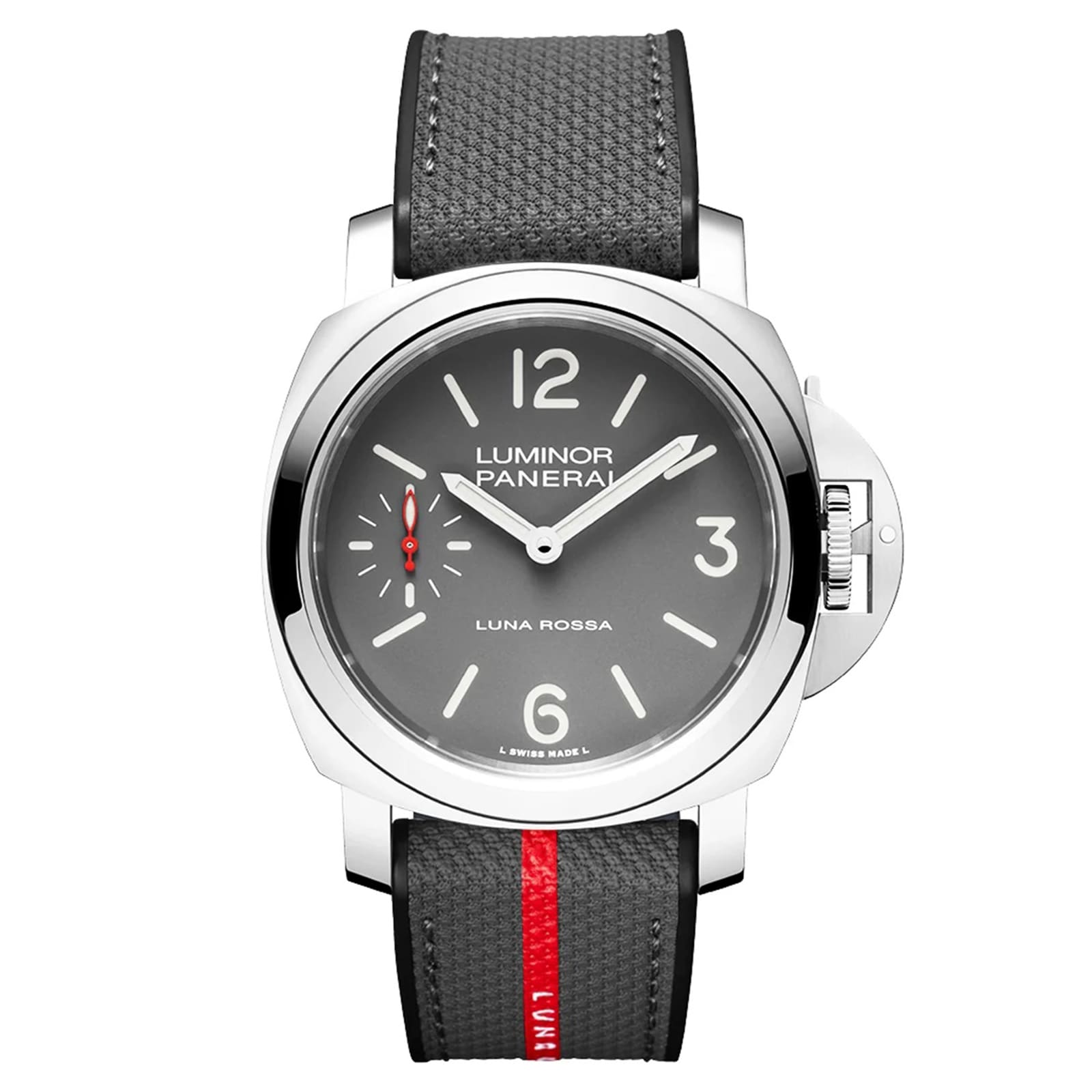 Panerai Luminor Tre Giorni Luna Rossa 44mm Mens Watch Grey Interchangeable Strap
